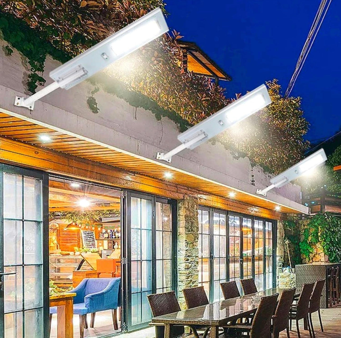 5000W Solar Powered Street Light Outdoor, Waterproof Solar Parking Lot Lights Commercial Motion Sensor LED Flood Lights with Remote