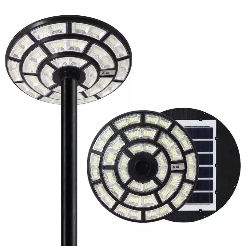 4500W Solar Outdoor Light Round 360° Wide Angle UFO Garden Pole And Wall Street Lights with Remote