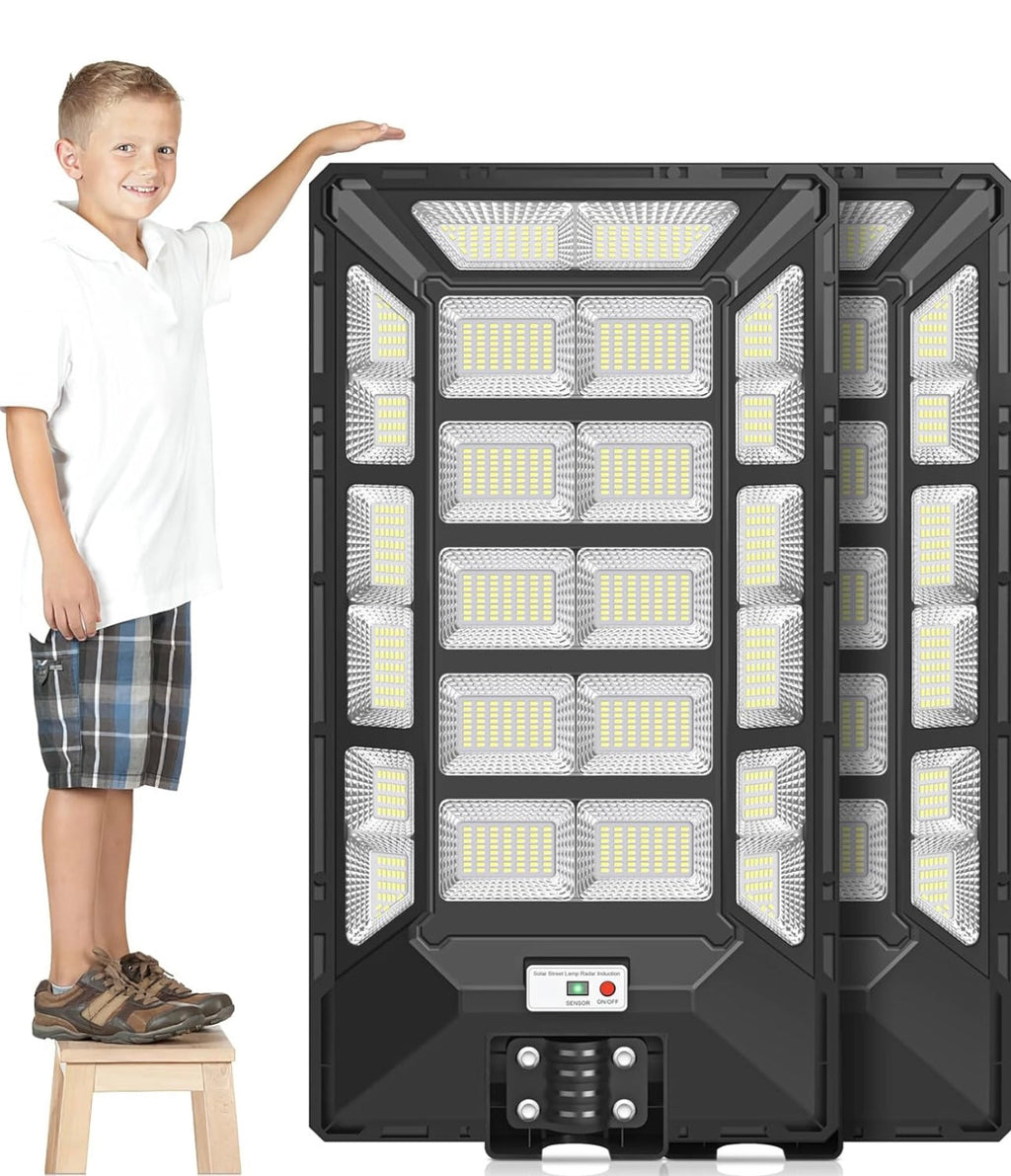 8800W Solar Street Lights Outdoor Waterproof 6500K Dusk to Dawn 180000 Lumen Motion Sensor Super Bright Solar Parking Lot Light