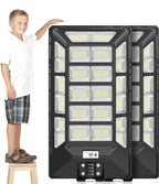 8800W Solar Street Lights Outdoor Waterproof 6500K Dusk to Dawn 180000 Lumen Motion Sensor Super Bright Solar Parking Lot Light