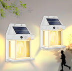 SmartYard 4 Pack Solar Sensor Motion Wall Lights Tungsten Lamps Exterior Porch Lanterns