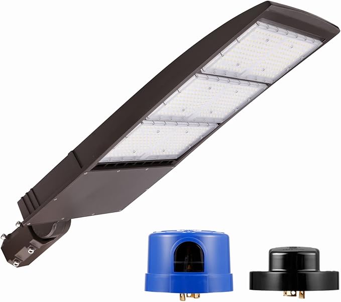 450W Dimmable LED Parking Lot Light Hard Wire 5000K Daylight 63000LM 140lm/w, Outdoor LED Shoebox Lights, UL/DLC Commercial Lighting Fixture