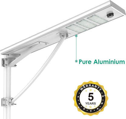 6000W Aluminum Frame LED Integrated Solar Street Light, IP65 Waterproof , Radar Sensor + Light Sensor, Dusk to Dawn Solar