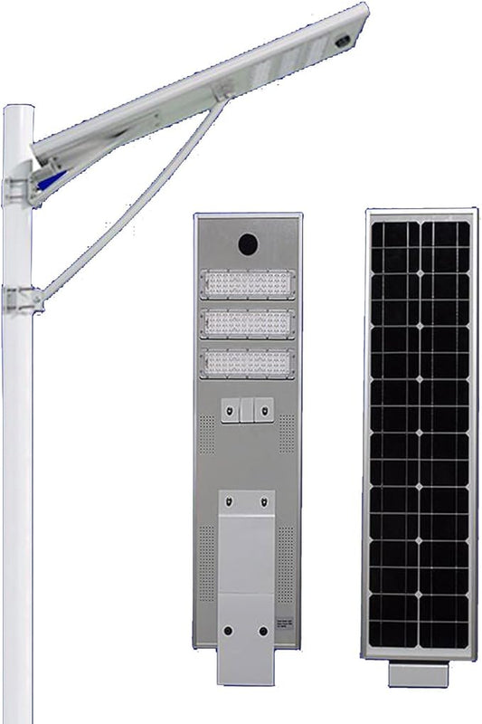 6000W Aluminum Frame LED Integrated Solar Street Light, IP65 Waterproof , Radar Sensor + Light Sensor, Dusk to Dawn Solar