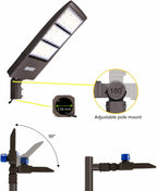 450W Dimmable LED Parking Lot Light Hard Wire 5000K Daylight 63000LM 140lm/w, Outdoor LED Shoebox Lights, UL/DLC Commercial Lighting Fixture