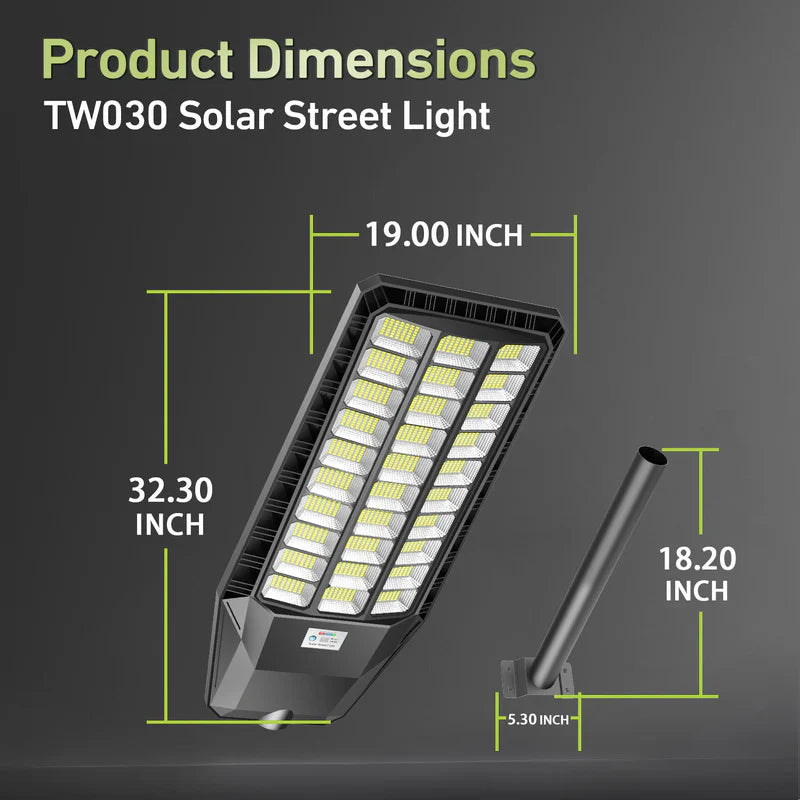 9000W Solar Street Light, 180000 Lumens Dusk to Dawn Street Lights Solar Powered Motion Sensor