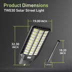 9000W Solar Street Light, 180000 Lumens Dusk to Dawn Street Lights Solar Powered Motion Sensor