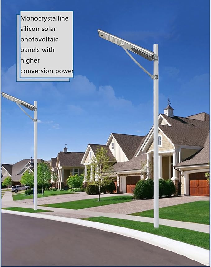 6000W Aluminum Frame LED Integrated Solar Street Light, IP65 Waterproof , Radar Sensor + Light Sensor, Dusk to Dawn Solar