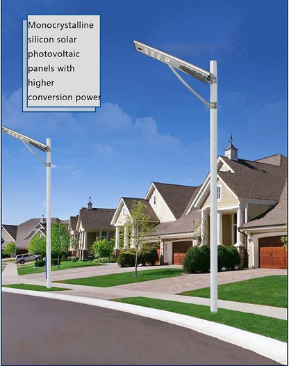 6000W Aluminum Frame LED Integrated Solar Street Light, IP65 Waterproof , Radar Sensor + Light Sensor, Dusk to Dawn Solar