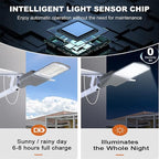 5500W Solar Street Lights Outdoor, IP67 Commercial Parking Lot Light Dusk to Dawn, 7000K Solar Security Flood Lights Solar Led Lamp with Remote Control for Basketball Court, Road, Playground