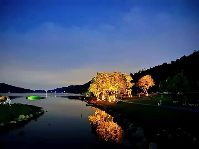 Aluminum Solar Palm Tree Lights Outdoor Uplight Landscape Spotlights Solar Powered 32 LEDs