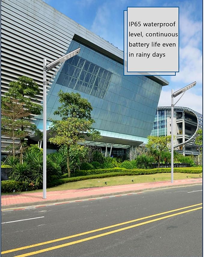 6000W Aluminum Frame LED Integrated Solar Street Light, IP65 Waterproof , Radar Sensor + Light Sensor, Dusk to Dawn Solar