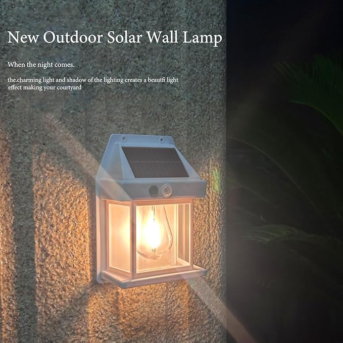SmartYard 4 Pack Solar Sensor Motion Wall Lights Tungsten Lamps Exterior Porch Lanterns