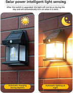 SmartYard 4 Pack Solar Sensor Motion Wall Lights Tungsten Lamps Exterior Porch Lanterns