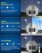 9500W Aluminum Solar Street Lights Outdoor, 500000LM High Powered Commercial Parking Lot Lights 6500K Dusk to Dawn with Remote
