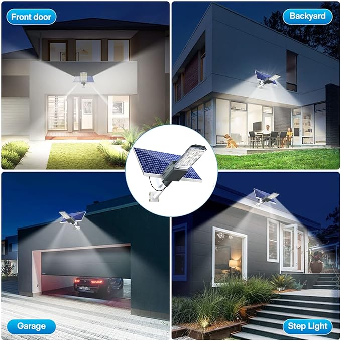 5500W Solar Street Lights Outdoor, IP67 Commercial Parking Lot Light Dusk to Dawn, 7000K Solar Security Flood Lights Solar Led Lamp with Remote Control for Basketball Court, Road, Playground