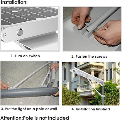 6000W Aluminum Frame LED Integrated Solar Street Light, IP65 Waterproof , Radar Sensor + Light Sensor, Dusk to Dawn Solar