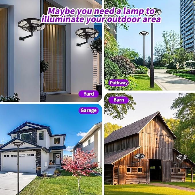 1500W Solar UFO Motion Sensor All in one Solar Garden Street Light With Remote Control