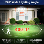 Solar Motion Sensor Lights - IP65 Waterproof Solar Strobe Wall Lights - Bright White/Red & Blue Flashing