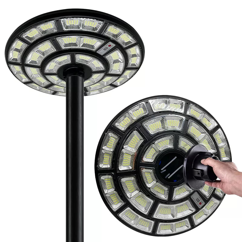 4500W Solar Outdoor Light Round 360° Wide Angle UFO Garden Pole And Wall Street Lights with Remote