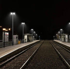 3500W Commercial Solar Round 360° Wide Angle Pole Outdoor Lamp Post Light with 98 inch Pole IP67 Waterproof With Remote