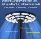 4500W Solar Outdoor Light Round 360° Wide Angle UFO Garden Pole And Wall Street Lights with Remote