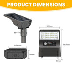 1800W Solar Lights Outdoor Waterproof, 3000K 5700K LED Screen Solar Motion Light with Rain Sensor, 3000LM Solar Street Light Dusk to Dawn