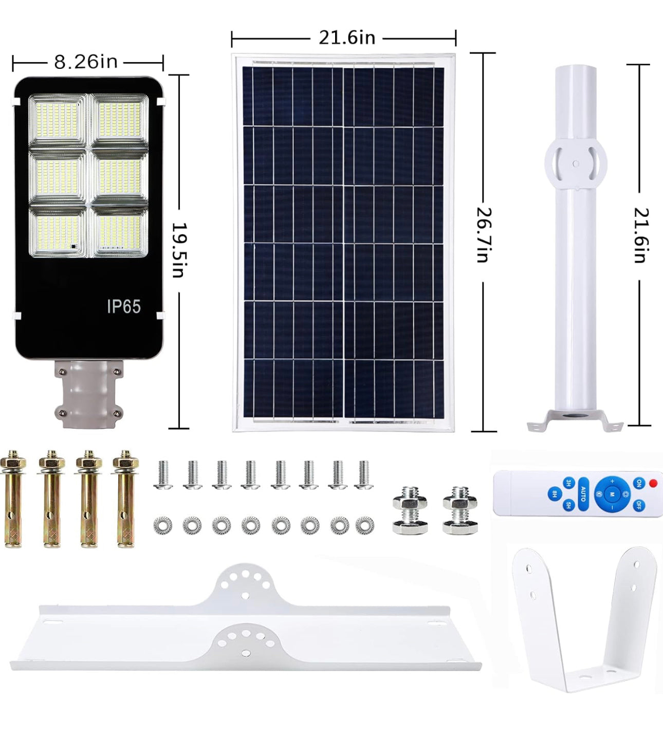 8800 Watt Solar Street Lights, with Remote Control 105000LM LED Dusk to Dawn Solar Light 6500K Super Bright Solar Flood Light