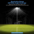 9000W Solar Street Light, 180000 Lumens Dusk to Dawn Street Lights Solar Powered Motion Sensor