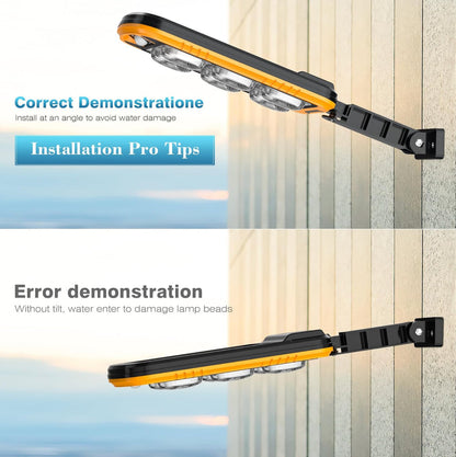 SmartYard Solar Lights Outdoor Motion Sensor Light, 7000K Solar Street Lights with Remote Control, Dusk to Dawn Flood Light Outdoor, IP65 Waterproof Security Light (4 Packs)