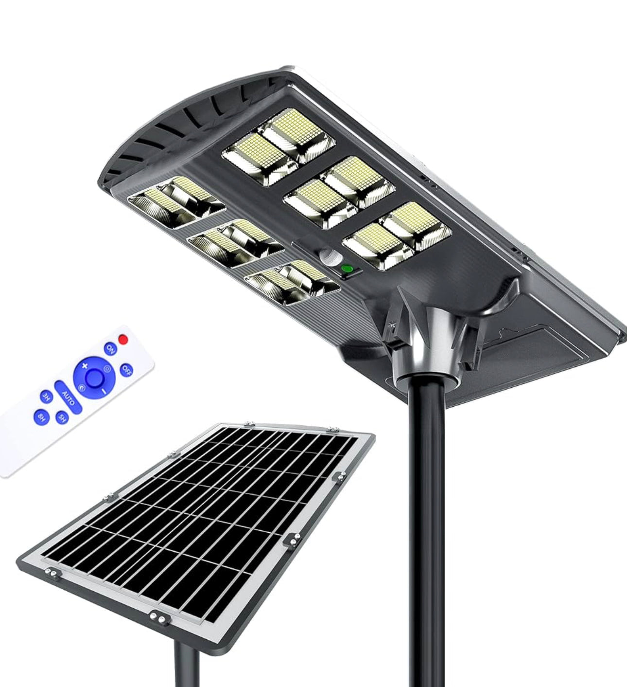 2600W Solar Street Lights Outdoor,Solar Security Flood Lights 42000lumens 6500K Dusk to Dawn Without Motion Sensor IP66 Waterproof for Parking Lot,Stadium,Garden,Yard,Basketball
