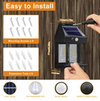 SmartYard 4 Pack Solar Sensor Motion Wall Lights Tungsten Lamps Exterior Porch Lanterns