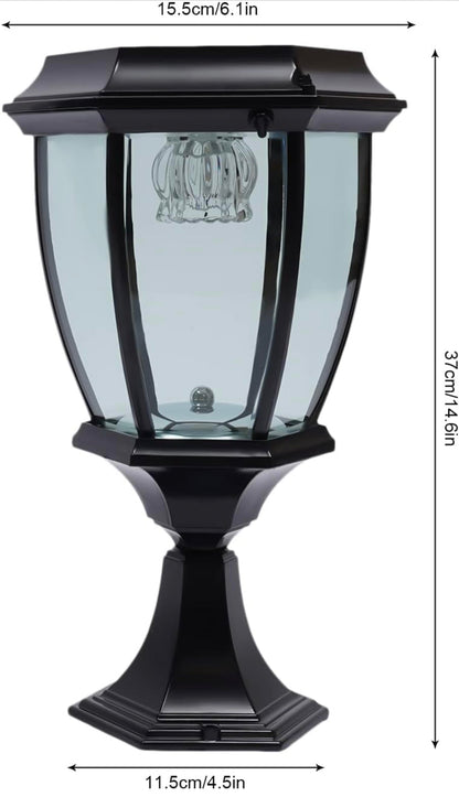 63" Solar Lamp Post Lights ,Outdoor Aluminum Floor Lamp,Waterproof Solar Powered Street Lights for Garden, Pathway, Driveway, Front/ Back Door, Warm White Solar Post Light,Replaceable Bulb(2 Pack)