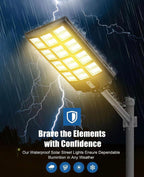 4800W LED Street Light Outdoor - [Warm White] 3000K Solar Street Lights , Dusk to Dawn, Motion Sensor With Remote