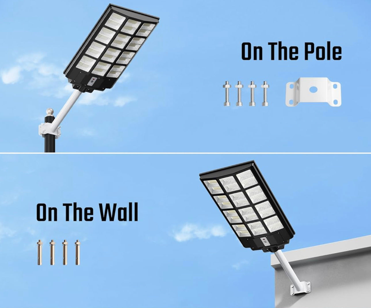 7200W Commercial Solar Street Light , 100000LM Parking Lot Light Dusk to Dawn With Remote