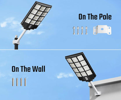 7200W Commercial Solar Street Light , 100000LM Parking Lot Light Dusk to Dawn With Remote