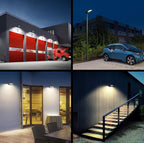 1800W Solar Lights Outdoor Waterproof, 3000K 5700K LED Screen Solar Motion Light with Rain Sensor, 3000LM Solar Street Light Dusk to Dawn