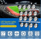 600W LED Stadium Light Ultra-Bright, 90000LM, Waterproof, IP66, 5000K Color Temperature, for Stadium, Basketball, Football Court