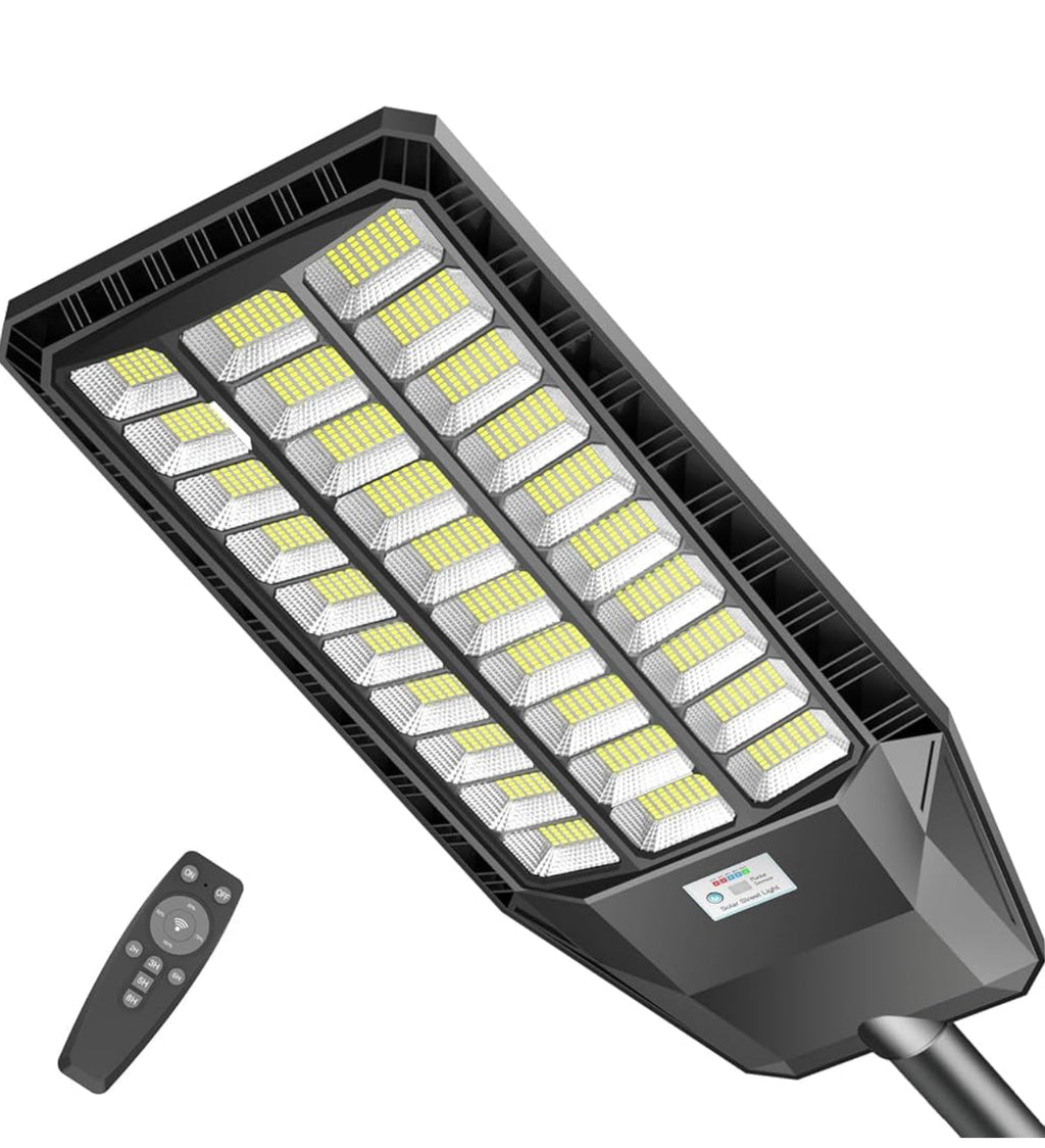 9000W Solar Street Light, 180000 Lumens Dusk to Dawn Street Lights Solar Powered Motion Sensor