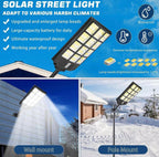 4800W LED Street Light Outdoor - [Warm White] 3000K Solar Street Lights , Dusk to Dawn, Motion Sensor With Remote