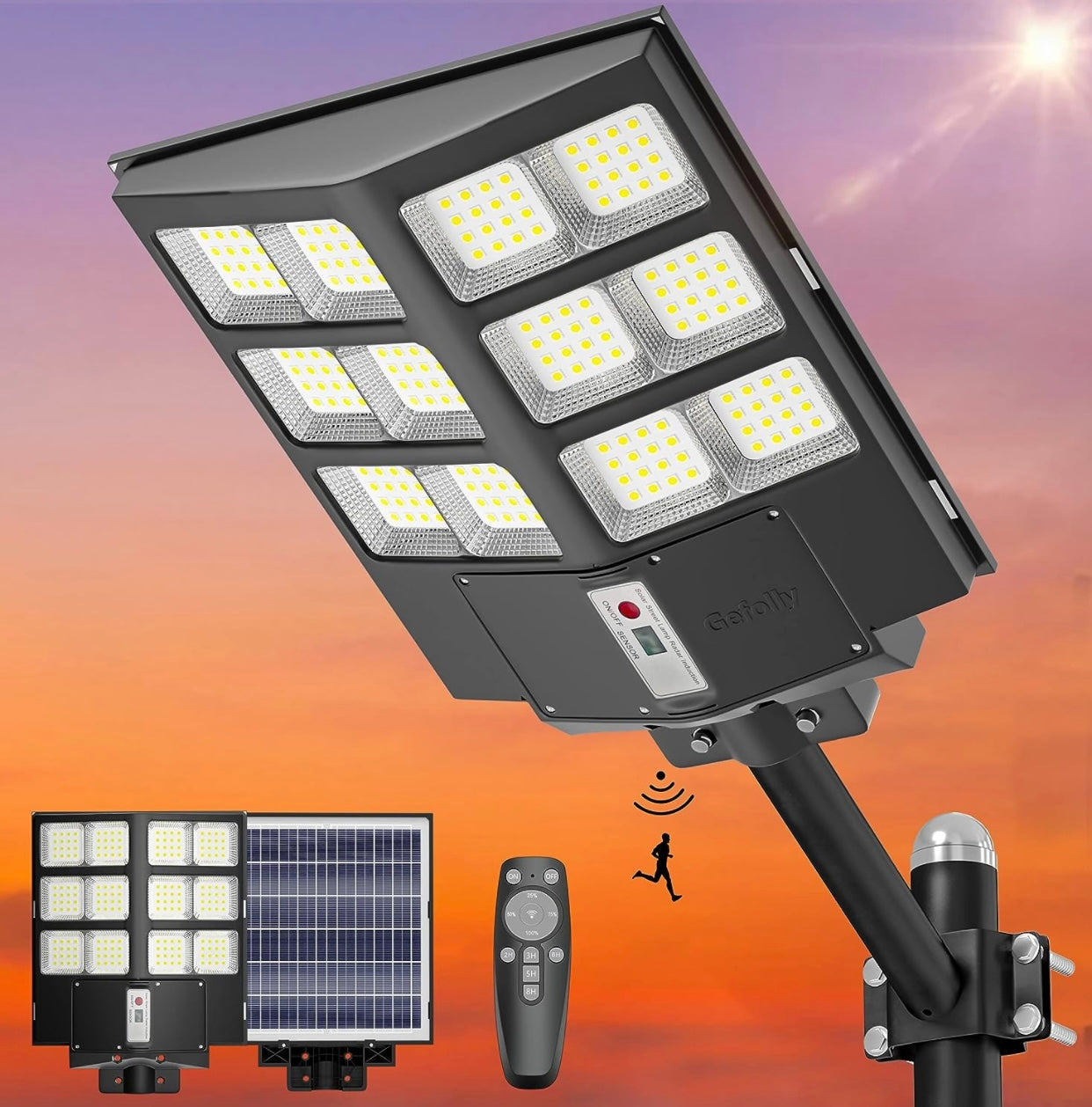 2600W Commercial Solar Street Light , 60000LM Parking Lot Light Commer ...