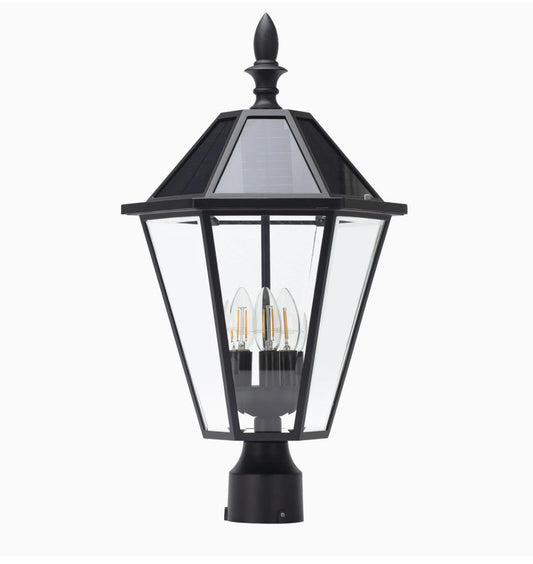 SmartYard LED Post Solar Light 22’ Outdoor,Dusk to Dawn Vintage Street Lights, 300LM, 2700K,Cast Aluminum