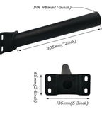 Solar Lighting Mounting Bracket Extension Pole Kit Wall Black Metal Pipes Barn Lights Fixture Antenna Adaptor Outdoor Arm for Street Light,Wall Mounted Tire,Barn Lamp,Post Tree
