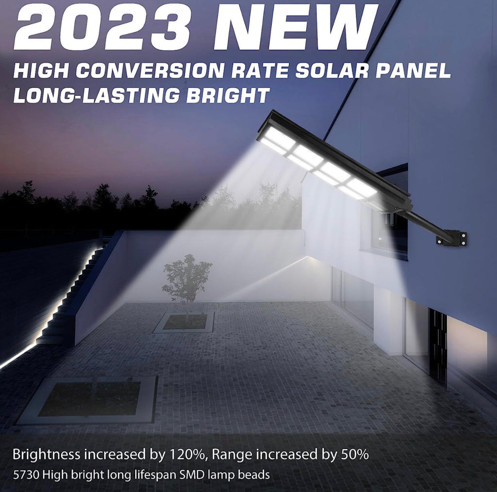 4800W LED Street Light Outdoor - [Warm White] 3000K Solar Street Lights , Dusk to Dawn, Motion Sensor With Remote