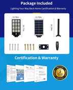 7200W Commercial Solar Street Light , 100000LM Parking Lot Light Dusk to Dawn With Remote