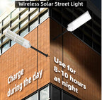 2500W Solar Street Light Outdoor Waterproof, 6500K Motion Sensor Lights Dusk to Dawn, 200,000LM Wall Light with Remote Control