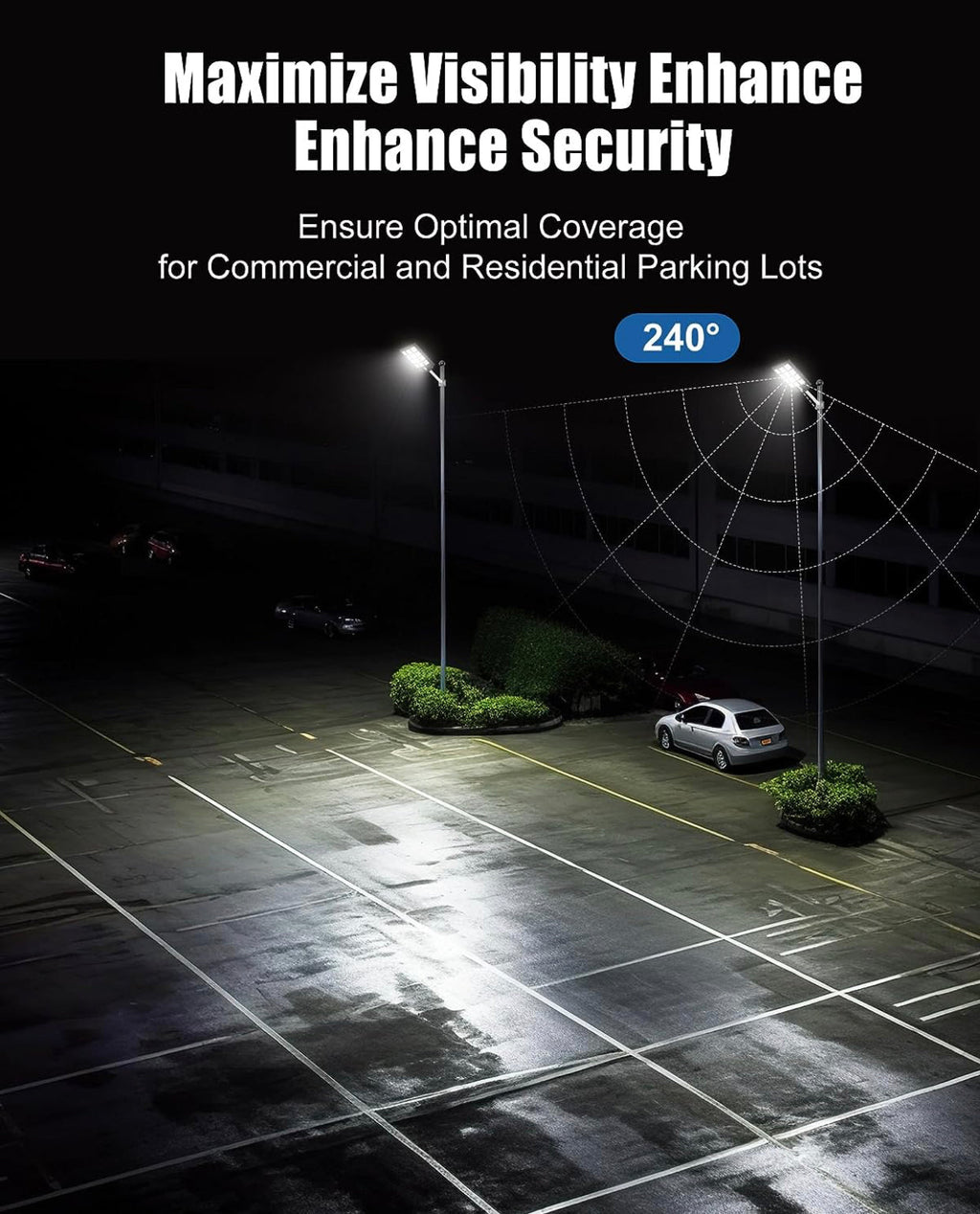 4800W LED Street Light Outdoor - [Warm White] 3000K Solar Street Lights , Dusk to Dawn, Motion Sensor With Remote