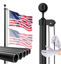 20 FT Flag Pole Heavy Duty Kit for Yard - Extra Thick Outdoor Flag Poles with 3x5 American Flag for Residential or Commercial