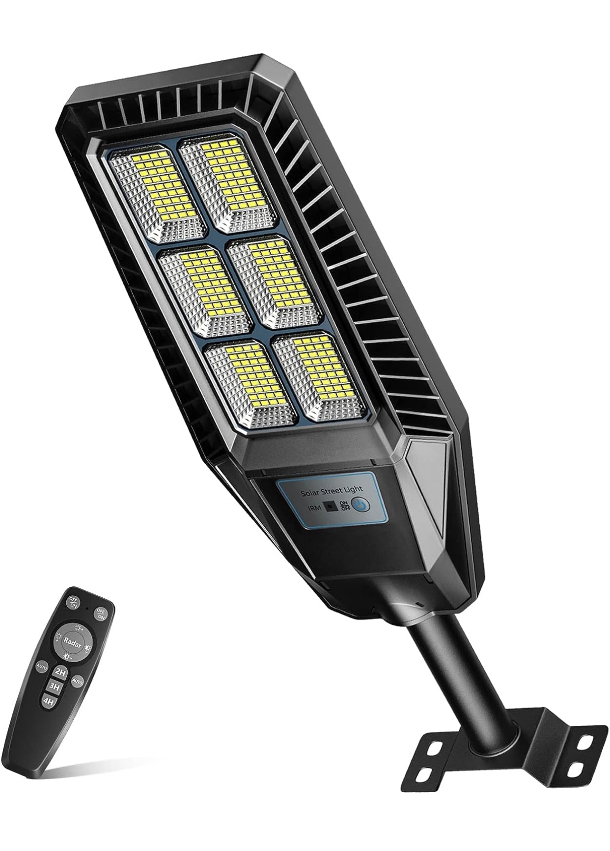 1500W Solar Street Light 30000LM LED Outdoor Waterproof Dusk to Dawn for Yard Lighting IP66 6000K with Bracket and Remote Control