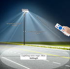 9500W Aluminum Solar Street Lights Outdoor, 500000LM High Powered Commercial Parking Lot Lights 6500K Dusk to Dawn with Remote